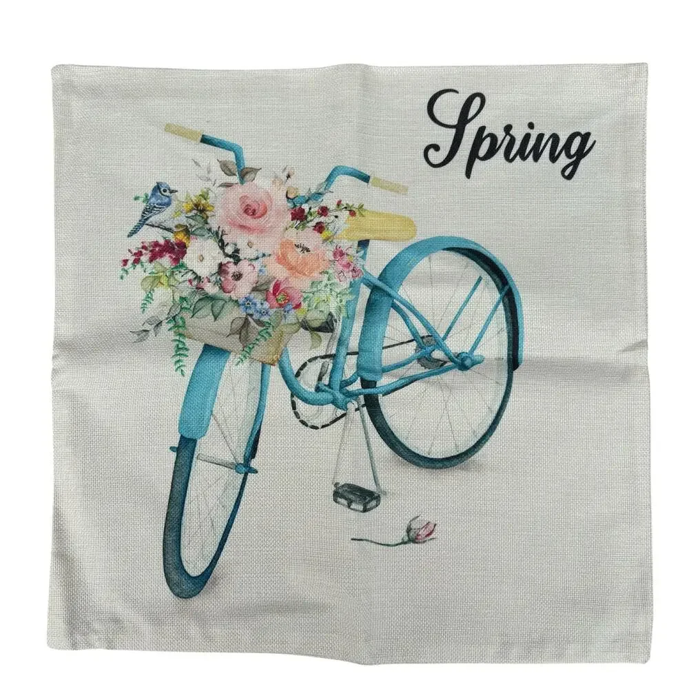 New YGEOMER Set Of 4 Fresh Flower Spring Linen Throw Pillow Cover Case 18